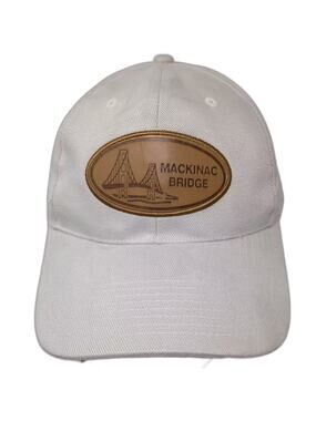 J Hats Mackinac Bridge Beige Baseball Cap One Size Brown Slideback Patch Hat